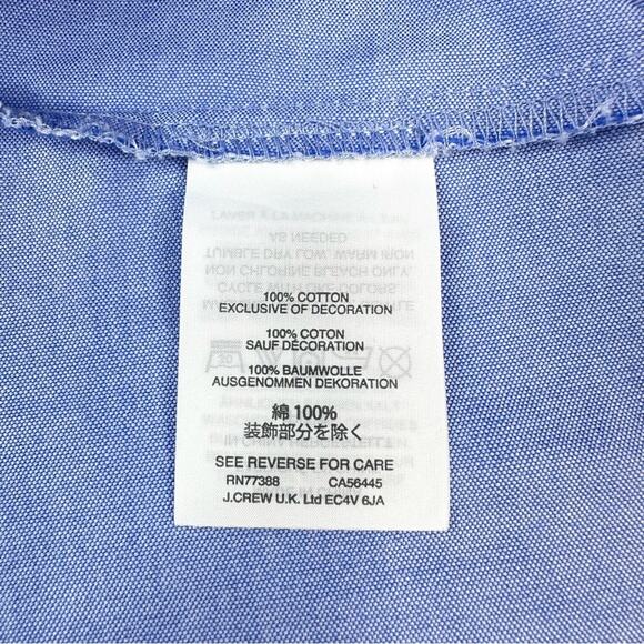 J.CREW Embroidered Circles Top French Blue Size 4 - Picture 10 of 16